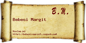 Bebesi Margit névjegykártya